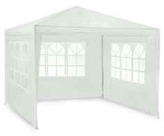 Sodo paviljonas su 3 sienomis, 3 x 3 m, baltas, Plonos
