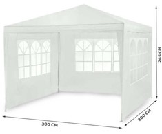Sodo paviljonas su 3 sienomis, 3 x 3 m, baltas, Plonos