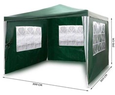 Sodo paviljonas su 3 sienomis, 3 x 3 m, žalias, Plonos