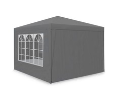 Sodo paviljonas su 4 sienomis, 3 x 3 m, pilkas, Plonos