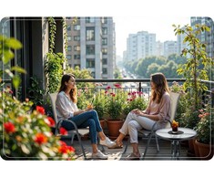 Stilingos lauko kėdės terasai balkonui smėlio spalvos 4 vnt. rinkinys Sofotel