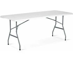 Sulankstomas sodo maitinimo stalas, 180 cm, baltas, Plonos
