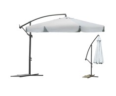 Plonos Sulankstomas sodo skėtis, 6 segmentų, pilkas, 350 cm