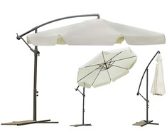 Plonos Sulankstomas sodo skėtis, 8 segmentų, smėlio spalvos, 350 cm