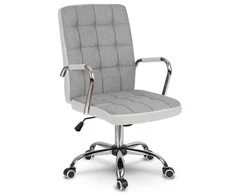 Sofotel Audininė biuro kėdė, pilka ir balta, reguliuojamo aukščio, pasvirimo funkcija, ergonomiškas atlošas, patogi biuro kėdė