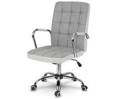 Sofotel Audininė biuro kėdė, pilka ir balta, reguliuojamo aukščio, pasvirimo funkcija, ergonomiškas atlošas, patogi biuro kėdė