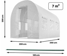 Šiltnamis 2 x 3,5 m (7 m2) baltas Plonos