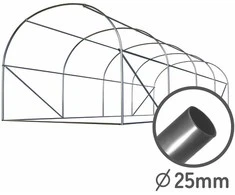 Šiltnamis 2 x 4,5 m (9 m2) baltas Plonos