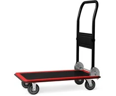 HM-505 juodos ir raudonos spalvos platforminis transportavimo vežimėlis