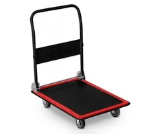 HM-506 juodos ir raudonos spalvos platforminis transportavimo vežimėlis