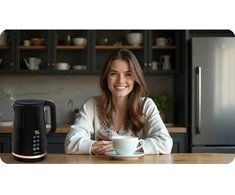 Berdsen BD-706 elektrinis virdulys 1,7 l su temperatūros valdymu ir jutikliniu ekranu, juodas