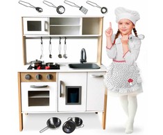 Ricokids Medinė virtuvė vaikams – retro su aksesuarais