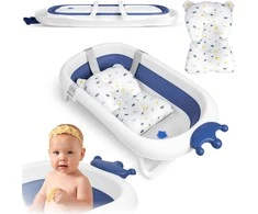Ricokids Sulankstoma kūdikio vonelė su termometru ir pagalvėle