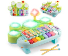 Muzikiniai žaisliniai cimbolai, ksilofonas ir būgnai RK-751 Ricokids