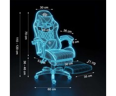 Žaidimų kėdė, ergonomiška biuro kėdė, reguliuojama kompiuterio kėdė, su juosmens atrama, supimo funkcija