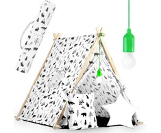 Ricokids Vaikų namelio palapinė su lempa - balta