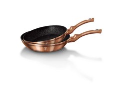 2 GRANITINIŲ KEPUČIŲ RINKINYS 22 / 26CM BERLINGER HAUS METALLIC LINE ROSE GOLD BH-1611-N