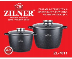Zilner Akmens masės 4 dalių puodų rinkinys ZL-7011