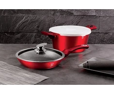 KOMPLET GARNKÓW 3-ele 24cm BERLINGER HAUS METALLIC BURGUNDY LINE BH-6779