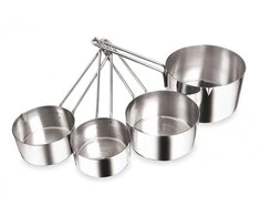 Miarka Virtuviniai matavimo puodeliai, plieniniai, 4 vnt. rinkinys, 60/80/125/250 ml, „kinghoff“