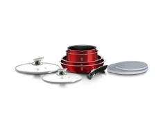 9 DALIES PUODŲ RINKINYS. CLICK &amp; COOK BERLINGER HAUS METALLIC LINE BURGUNDY BH-6145