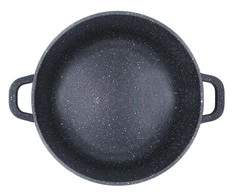 King Hoff Puodas Puodas su marmurine danga, 16 cm skersmens, 1,3 l, juodas, „Kinghoff“