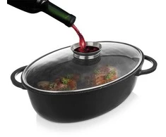 Orion Kepimo indas granitinė su dangčiu ovali GRANDE 8 l, 45x27,5 cm