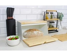 Dvipusė bambukinė plieninė duoninė, pasvirusi, balta BRUNBESTE BB-4259