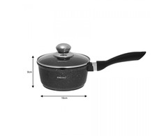 King Hoff KH-1600 Marmurinis puodas Ø16cm / 1,3L su stikliniu dangteliu