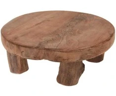 Home Styling Collection Serviravimo lenta medinė 20 cm - natūrali, ant kojų
