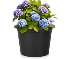 Vilde Vazonas gėlėms 39 cm juodas plastikinis
