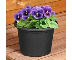 Vilde Plastikinis gėlių vazonas Juodas 20 cm - Sodo vazonas