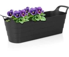 KOOPMAN Sodo vazonas plastikinis juodas 44,5 cm – ilgasis