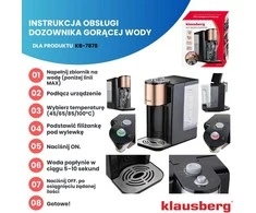 Dozownik Karšto vandens dozatorius, temperatūros reguliavimas 45–100 °C, juodas su rožinio aukso spalvos, 2,2 l, Klausberg, kb-7879
