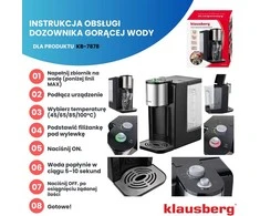 Dozownik Karšto vandens dozatorius, temperatūros reguliavimas 45–100 °C, juodos ir sidabrinės spalvos, 2,2 l, Klausberg, kb-7878