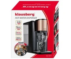 Dozownik Karšto vandens dozatorius, temperatūros reguliavimas 45–100 °C, juodas su rožinio aukso spalvos, 2,2 l, Klausberg, kb-7879