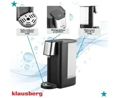 Dozownik Karšto vandens dozatorius, juodas su sidabriniais nerūdijančio plieno elementais, 2,5 l, klausberg, kb-7877