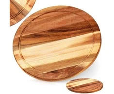Excellent Houseware Akacijų Medienos Apvalus Pjaustymo ir Patiekimo Padas, 30 cm