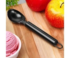 Eh Excellent Houseware Ijsschep Iš Nerūdijančio Plieno Juodas 19 cm - Ledų Šaukštas - Patiekalų Šaukštas