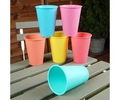 Excellent Houseware Plastikiniai puodeliai 400 ml 6 vnt. įvairių spalvų