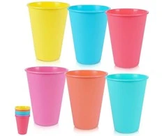 Excellent Houseware Plastikiniai puodeliai 400 ml 6 vnt. įvairių spalvų