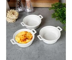 Excellent Houseware Porceliano kepimo indai 130 ml 3 vnt.