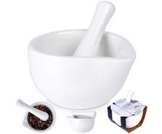 Eh Excellent Houseware Porceliano prieskonių grūstuvė balta - stovėti ir praktiška