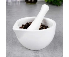 Eh Excellent Houseware Porceliano prieskonių grūstuvė balta - stovėti ir praktiška