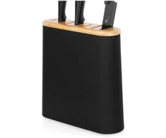 Excellent Houseware Kokybiškas peilių laikiklis su 7 slotais, juodas
