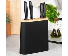 Excellent Houseware Kokybiškas peilių laikiklis su 7 slotais, juodas