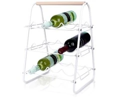 Eh Excellent Houseware Metalinis vyno stovas 9 buteliams baltas 33x29x46 cm