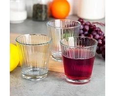 Eh Excellent Houseware Stiklinės 220 ml 3 vnt. - Klasikinės, skaidrus stiklas