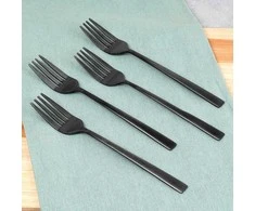 Eh Excellent Houseware Desertinė šakutė 4 vnt. - Juoda nerūdijančio plieno rinkinys