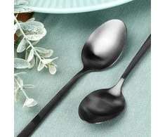 Pakabinamas šviestuvas Eh Excellent Houseware Theelepels Edelstaal Zwart 4 stuks - Theelepeltjes - Koffielepel - Theelepel - Lepels Set - Dinerlepels - Dessertlepels